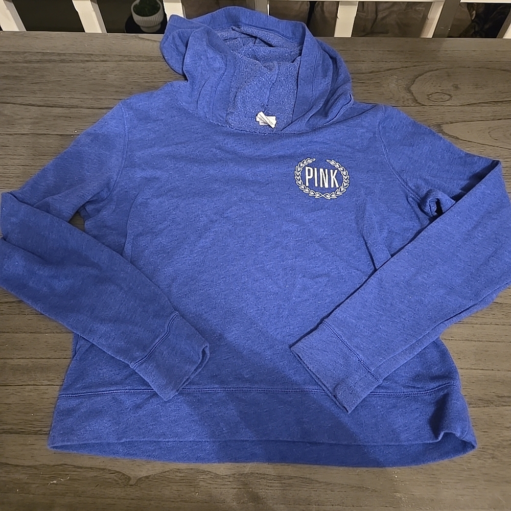 PINK Victoria's Secret Women's Cowl Neck Blue Sweater